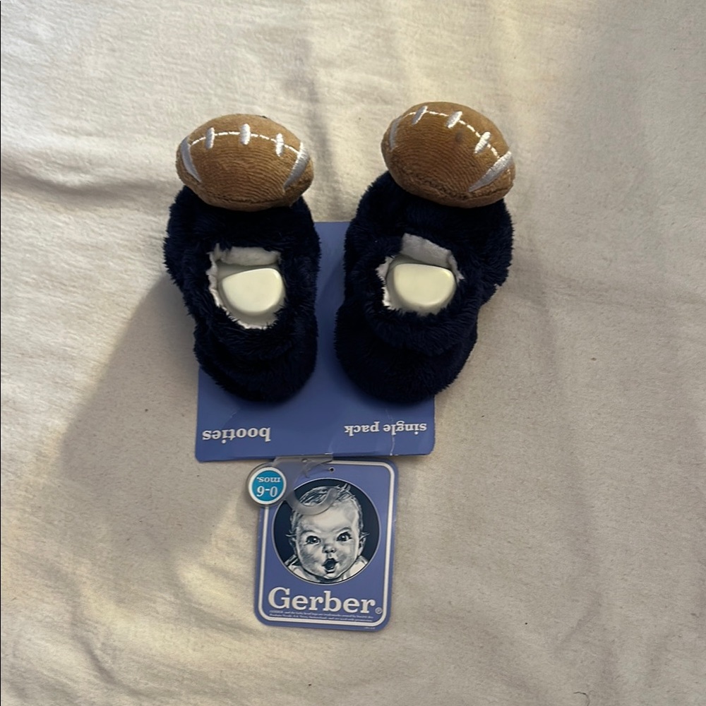 Gerber Infant Booties - Blue and Brown - Picture 2 of 3